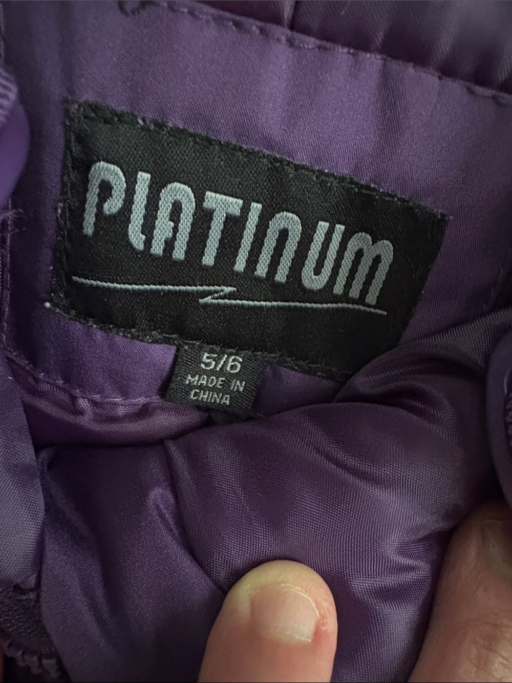 Platinum Purple Kids Snow Bib Pants with Adjustable Straps Size 5/6 - Picture 8 of 11